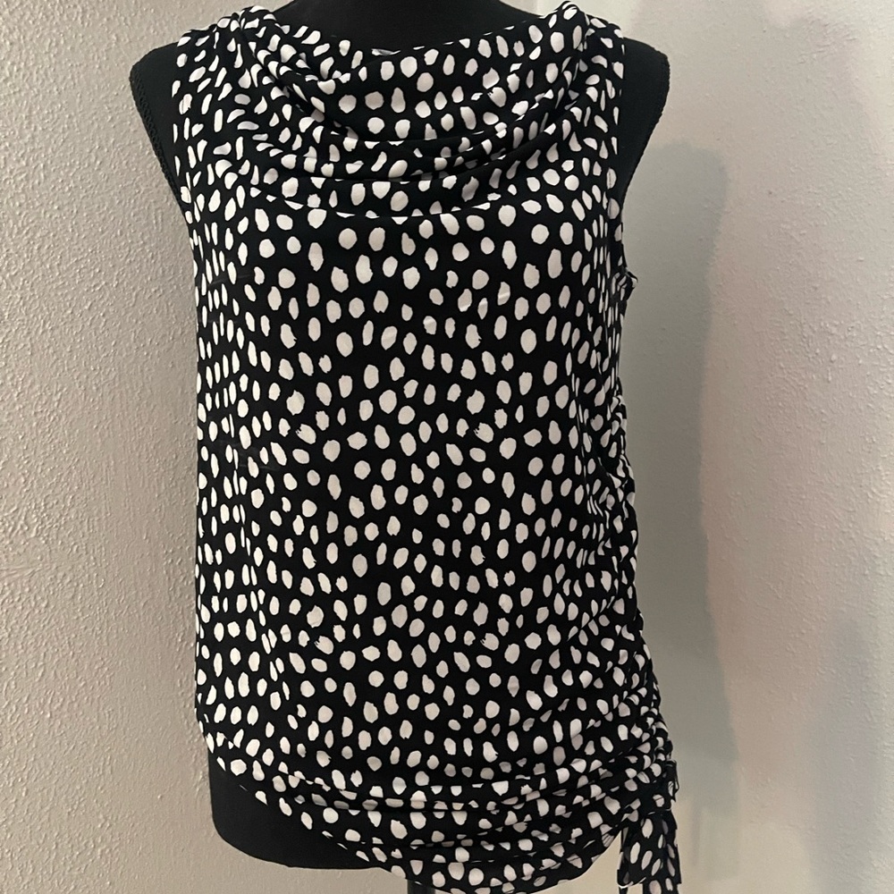 RACHEL Rachel Roy Black and White Patterned Blouse